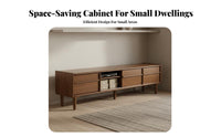 TV Stand with Storage Sturdy Construction Wooden Entertainment Center Tapered Legs Mid-Period Contemporary Television Cabinet for Homeowners