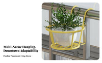 Space-Saving Hanging Planter Easy Installation Railing Shelf Anti-Rust Plant Holder sturdyDuty for Gardeners, Apartment Dwellers, Homeowners, Balcony, Patio, Porch, window sill
