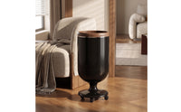 Pedestal-Base Trash Can with Wood Rim Floor-Standing Open-Top Trash Can Modern Wastebasket Minimalist for Office