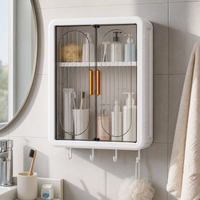 Wall-Mounted Bathroom Storage Cabinet with Magnetic Closure, Dustproof Organizer for Home Toilet