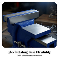 Blue Painted Workholding Tool Secure Grip Heavy Duty Bench Vise