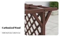 Planter Box with Trellis Carbonized Wood Wooden Planter with Trellis Anti Climbing Plant Support Frame for Gardeners, Balcony, Outdoor, Deck