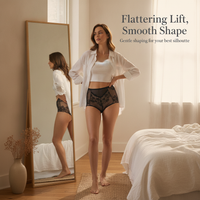 Women's Plus Size High Waist Lace Briefs Tummy Control Butt Lift Seamless Underwear