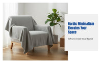 Nordic Sofa Cover, Full Wrap Dustproof Couch Slipcover, Plush, Minimalist Design, All-Season, Pet-Friendly, Multi-Size