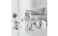 Robot Figurine Silver Robot Sculpture Futuristic for Office, Entryway, Bookshelf