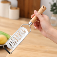 Stainless Steel Food Grater, Wood Handle Cheese Grater for Vegetables & Chocolate, Multi-purpose Kitchen Grater for Pasta & Salads