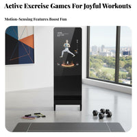 Smart Exercise Mirror Motion-Sensing Games Full Length Workout Mirror Family Friendly Electronic Fitness for Beginners, Families