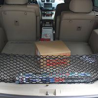 Metal Hooks Trunk Cargo Net Reinforced Edges Elastic Cargo Net Black Vehicle Storage Rectangular