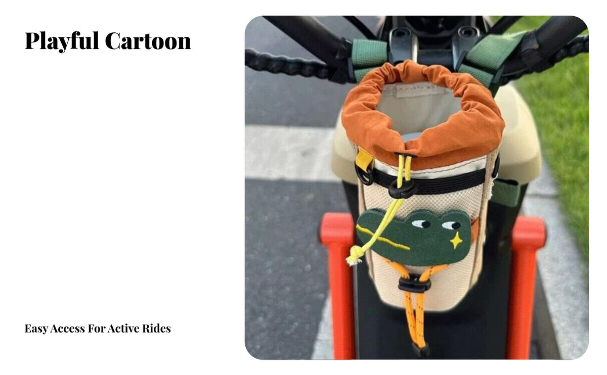 Multifunctional Storage Cycle Handlebar Bag Drawstring Closure Bike Stem Water Bottle Bag Easy Installation for Cyclists, Camping, Touring
