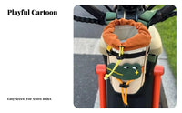 Multifunctional Storage Cycle Handlebar Bag Drawstring Closure Bike Stem Water Bottle Bag Easy Installation for Cyclists, Camping, Touring