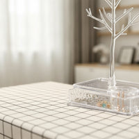 Jewelry Tree with Base Decorative Earring Holder Stand Compartmented for Dresser