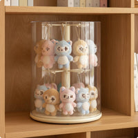 Rotating doll Display Case Clear Display Case with Space-Saving System-Saving Organizer for Bedroom
