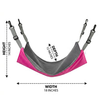 Cat Hammock and Hanging Bed for Cage, Textile Swing with 4 Support Points and Adjustable Straps, Washable Cat Cage Hammock for Indoor Pet Rest