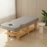 Massage Table with Storage Shelf Professional Spa Bed with Shelves Comfortable Stationary Massage Table for Masseuses, Estheticians, Salon