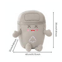 Trash Can Soft Toy Multi-Functional Recycling Bin Stuffed Playful Character Design Waste Sorting Educational Toy for Young Children, Playroom, Bedroom