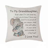 Linen Message Pillow Sham Machine Washable Family Gift Pillow Cover for Mom, Son