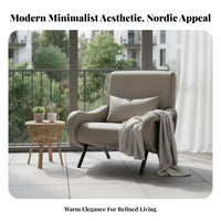 mid-century-inspiredera Modern Design Upholstered Single Sofa Soft Upholstery Oversized Comfy Armchair Minimalist Aesthetic Lounge Chair firm-density Foam for Interior Designers, Apartment Dwellers, Hotel Lobby, Reception Area, Living Room, study nook