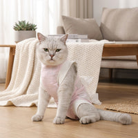 Cat Recovery Suit Post Surgery for Unisex Adult or Kitten, Fastener Closure Suit Post Op, Anti-Lick and Anti-Scratch Casual Style Other Material