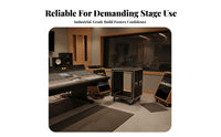 Heavy Duty Shockproof 19-Inch Rack Case Long-Lasting Construction Unobstructed Frame Amplifier Rack Portable DJ Road Case Front and Rear Rails for DJs, Musicians
