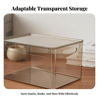 Clear container with Handles Transparent Design Storage Box Large Capacity for Parents