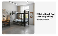 Steel Bunk Bed Easy Assembly Metal Dormitory Bunk Bed Sturdy Construction Bedroom Furniture for Students, Employees, School Quarters, Apartment