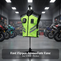Reflective Motorcycle Vest Breathable Bright Motorcycle Safety Vest Safety Gear Lightweight Quick Drying
