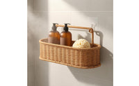 Wall-Mounted Woven Organizer Basket Rounded Edges Wall-Mounted Storage Rack Versatile for Home