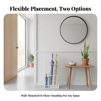 Entryway Umbrella Rack Water-Catching Tray Design Entryway Umbrella Organizer Hollowed Metal Stand Holds Long and Short Parasols