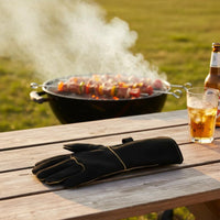 Long Cuff BBQ Gloves Anti-Scald Heat Resistant Gloves Versatile Guarding Equipment for Welders, Camping, Kitchen