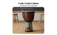 Good Sound Quality Rope-Tuned Djembe Long-Lasting Hand Drum Lightweight Percussion Instrument Handmade for Beginners, Musicians, Performance, Live Performances, Home Practice, Outdoor Gathering