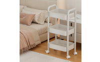 Multi-Tier Rolling Storage Cart Compact Metal Utility Cart with Wheels Freestanding Rolling Storage Rack Sturdy for Kitchen, Small Areas, Living Room