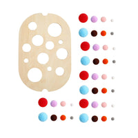 Wooden Sensory Board with Pom-Poms Child-Led-Inspired Size Matching Board with Pom-Poms Fidget Toy Sturdy Screenscreenless