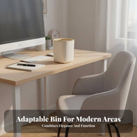 Desktop Trash Can Pressure Loop Design Desktop Wastebasket Small Office Paper Basket Space-Saving Size Countertop Trash Bin
