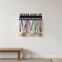 Holds Multiple Medals Race Medal Holder Motivational Design Wall Mounted Medal Hanger Cut for Athletes, Gymnasts
