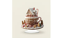 Acrylic Ornament with Stand Festive Gingerbread House Cozy for Desk, Entry Table