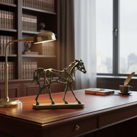 Iron Horse Sculpture Gift Box Equine Sculpture Figurine Vintage Style Home Decor for Office, Desk