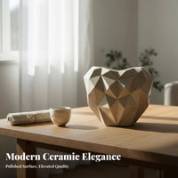 Heart-Shaped Vase Glossy Finish Flower Pot Wide Mouth for Office, Event Planners