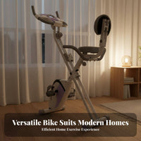 Foldable Exercise Bike Quiet Folding Exercise Bike Adjustable Resistance Indoor Pedaling Machine for Beginners, Apartment