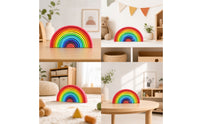 Wooden Rainbow Stacker Wood Rainbow Stacking Toy Exploratory Wooden Arch Blocks for Young Children, Kids, Playroom, Nursery, Classroom