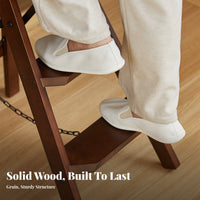 Foldable Design 3 Step Wooden Ladder Stool Space Saving Solid Wood Folding Step Ladder Portable Household Furniture Sturdy and Stable for Homeowners, Seniors, DIY Enthusiasts, Kitchen, Living Room, Office, Closet
