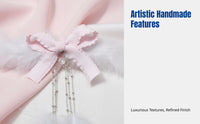 Feather Hair Clip, Traditional Chinese Victorian Headpiece, Long Ribbon, Handmade Sweet Hair Accessory