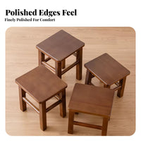 Long-Lasting Backless Square Stool Simple Design Small Bench High Load-Bearing Capacity Low Seat Multi-Functional for Apartment Dwellers, Homeowners, Living Room, Bedroom, Entryway, Bathroom