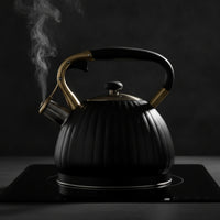 Steaming Tea Kettle Ribbed Cookware Decorative for Kitchen