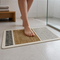 Japanese Wabi-Sabi Style Diatomaceous Earth Bath Mat, Absorbent Non-Slip Shower Room Mat