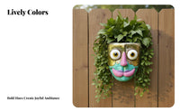 Indoor Outdoor Use Abstract Face Wall Pot Easy to Hang Face Head Planter Weather Resistant Head Planter Lightweight for Balcony, Patio, Fence