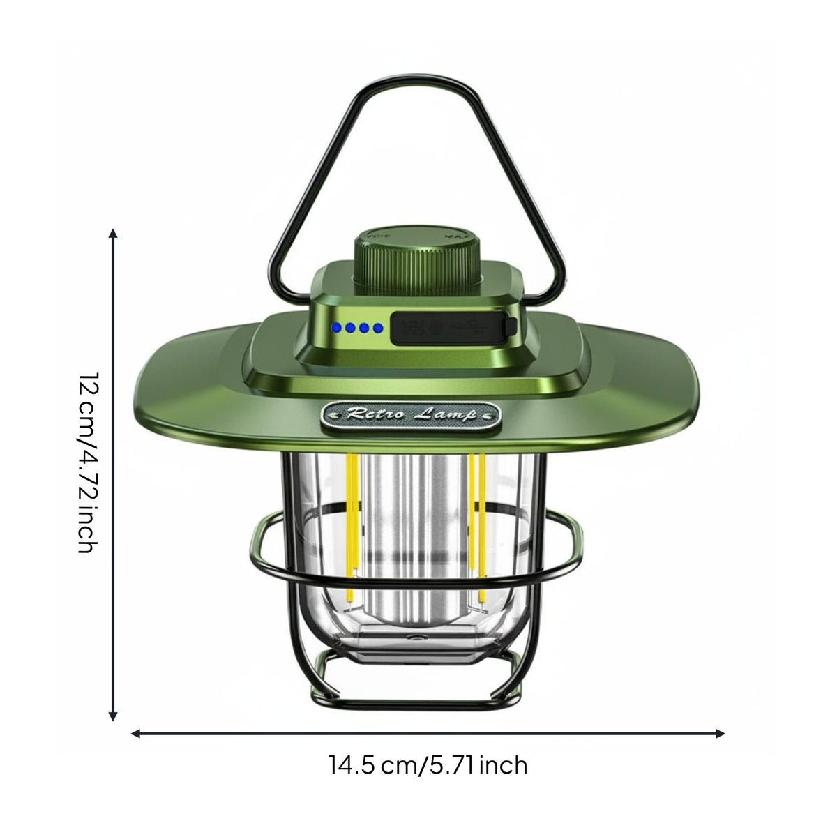 Retro Camping Light Continuous Dimming LED Lantern USB-C Charging Vintage LED Lantern for Backyard, Emergency