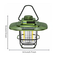 Retro Camping Light Continuous Dimming LED Lantern USB-C Charging Vintage LED Lantern for Backyard, Emergency