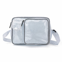 Clear Crossbody Bag with Front Pocket Compact PVC Bag with Front Pocket Clear Purse Handshands-Free Long-Lasting for Workers