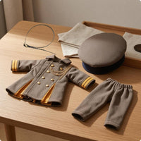 Long Coat Uniform Circular Cap Doll Outfit Tailored Model Accessory