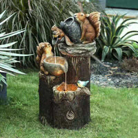 Resin Animal Figurine with Solar Water Feature